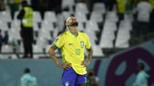 Neymar, desconsolado ante la eliminación de Brasil en manos de Croacia. Foto: EFE