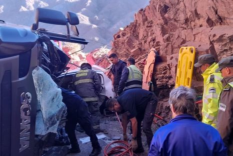 Gran despliegue tras el accidente. Foto: Gendarmería Nacional.