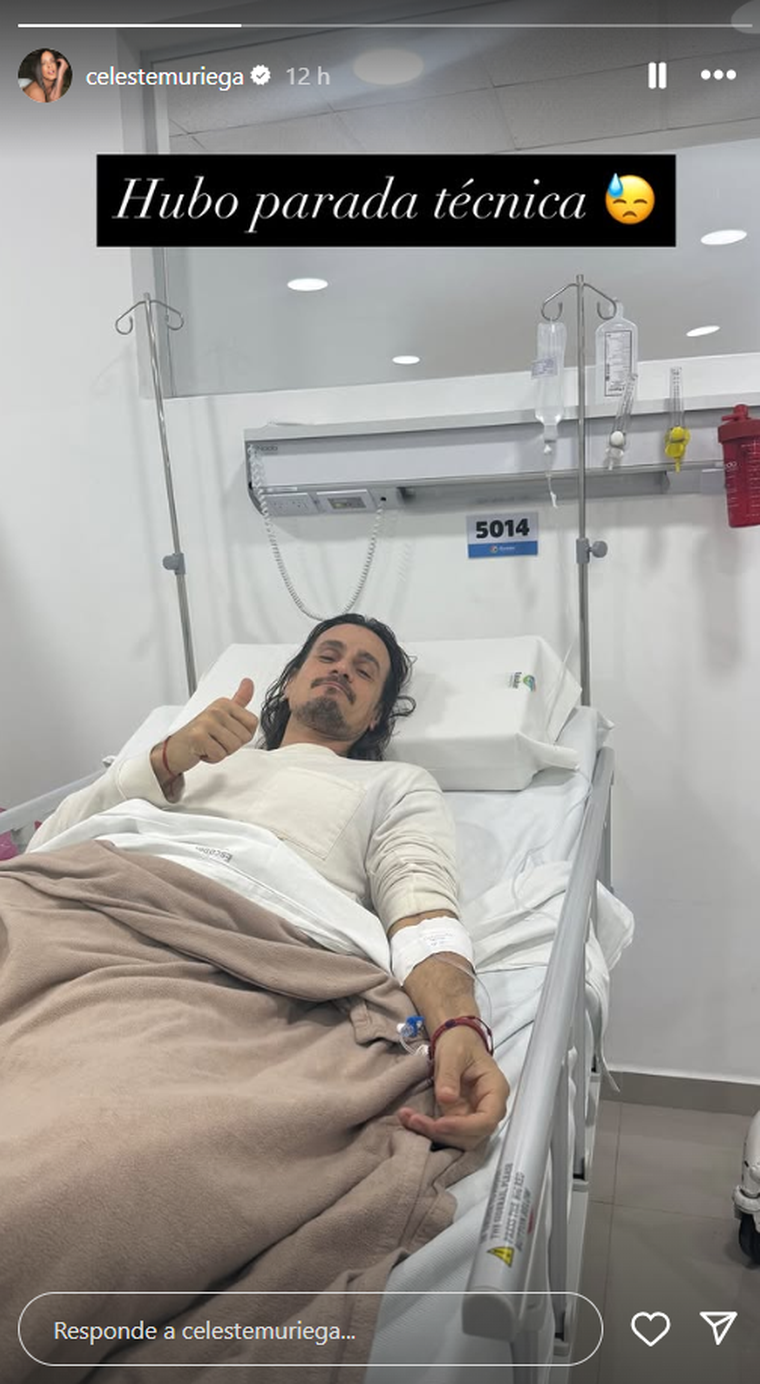 Cristian Sancho internado. Foto: Instagram/ @celestemuriega. Cristian Sancho internado. Foto: Instagram/ @celestemuriega.