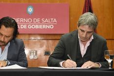 El gobernador de Salta, Gustavo Sáenz, y el ministro de Economía, Luis Caputo. Foto: Ministerio de Economía