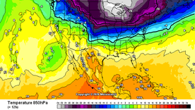 El fenómeno abarcará más de la mitad de la longitud de Estados Unidos. El fenómeno abarcará más de la mitad de la longitud de Estados Unidos.