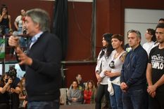 Mayra Mendoza en el acto realizado en el Microestadio de Lanús. Foto: Twitter Mayra Mendoza