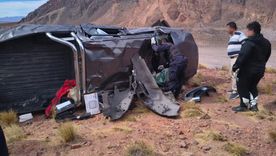 Así quedó la Toyota Hilux tras el accidente en Uspallata.&nbsp;