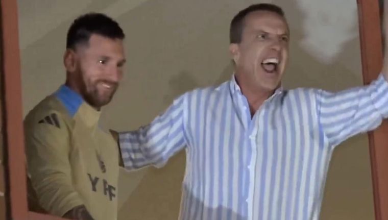 Soria saludó con Messi. Foto: Captura