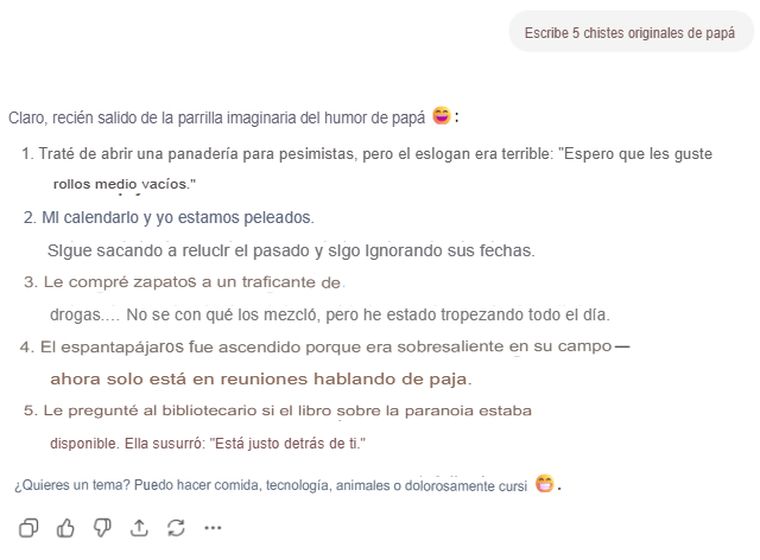 Una de las comparativas de IA fue el pedido de chistes. ¿Cuál es mejor? Una de las comparativas de IA fue el pedido de chistes. ¿Cuál es mejor?