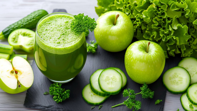 Explosión de frescura: receta de jugo verde detox bien frío para el verano.