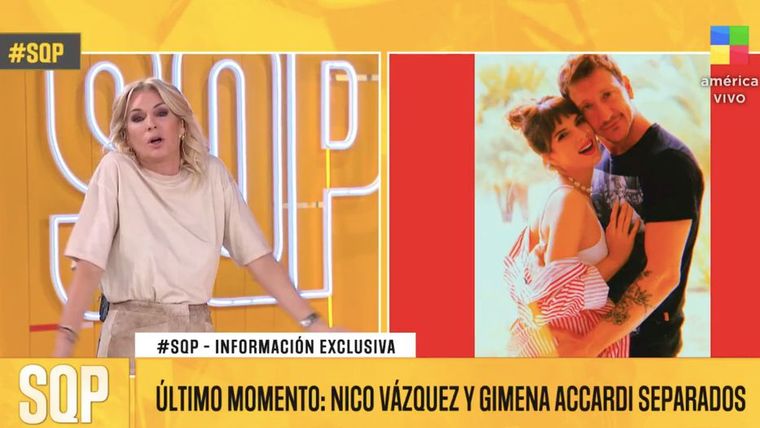 Yanina Latorre sacó partido de la ruptura entre Nico Vázquez y Gimena Accardi para potenciar el rating de SQP: Yanina Latorre sacó partido de la ruptura entre Nico Vázquez y Gimena Accardi para potenciar el rating de SQP: