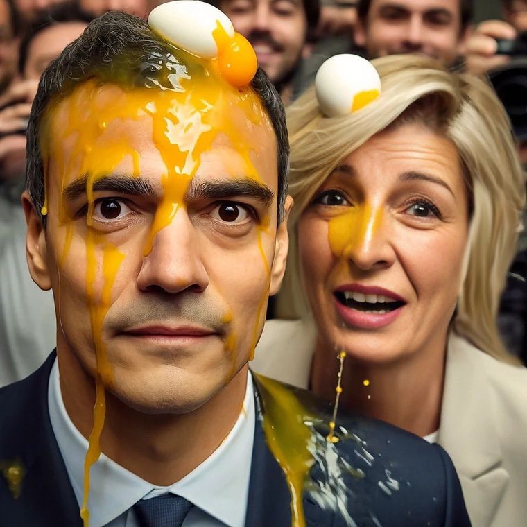 La imagen con la que el ministro israelí se burló de Pedro Sánchez Foto: Cuenta de X de Israel Katz