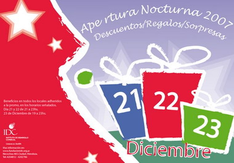 Los días 21, 22 y 23 de diciembre se podrá comprar de noche en la Arístides. Foto: Prensa