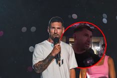 El Kun Agüero estuvo presente en la presentación de Lionel Messi en Inter Miami.