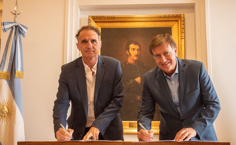 Gabriel Katopodis junto a Rodolfo Suarez. Foto: Twitter Rodolfo Suarez