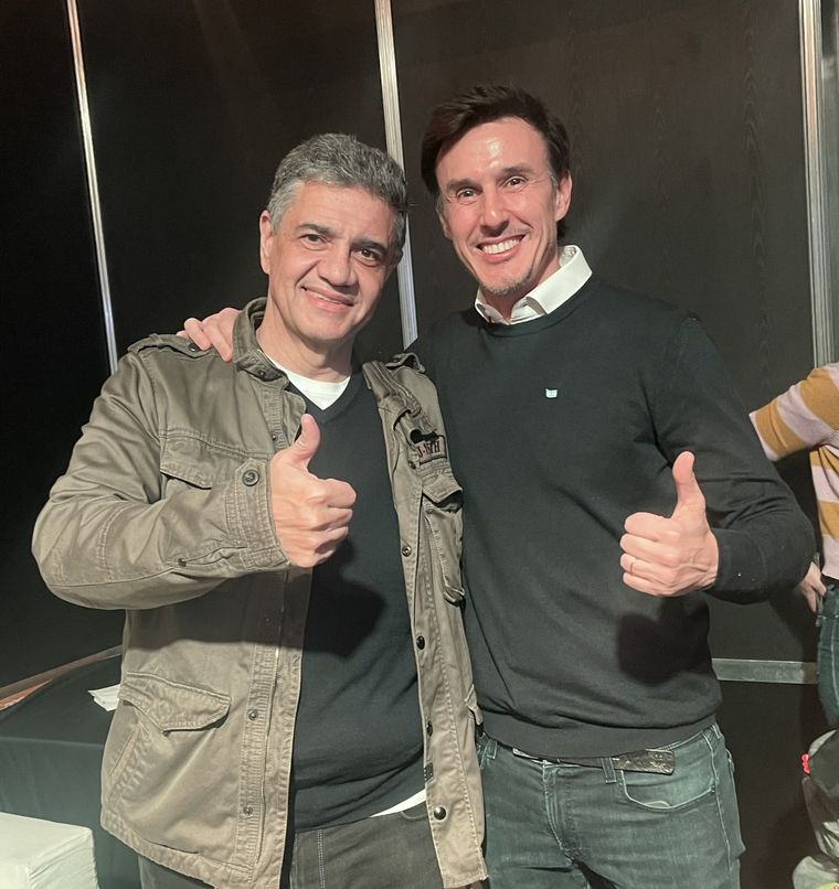 Socios ganadores. Roberto García Moritan y Jorge Macri. Foto: Twitter Moritan