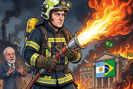 Milei y el fuego con Brasil. De la serie de los chistes que nos salen caros. Milei y el fuego con Brasil. De la serie de los chistes que nos salen caros.