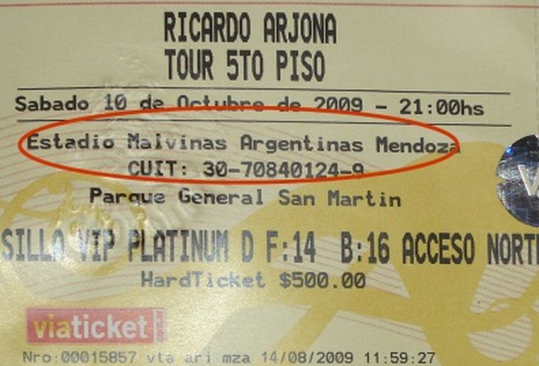 Aún no hubo un pedido formal para utilizar el Estadio Malvinas para el recital.