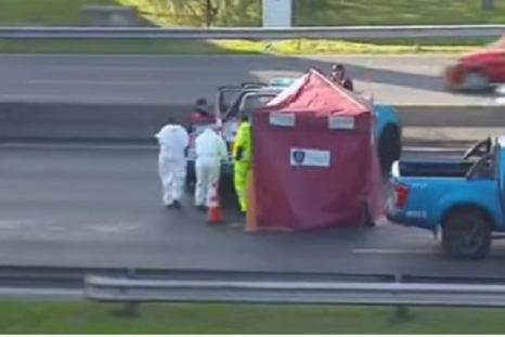 La escena tras el accidente Foto: Captura de video/NA