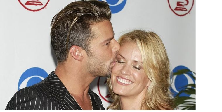 Rebecca de Alba y Ricky Martin en los Latin Grammy de 2003 Foto: Getty Images