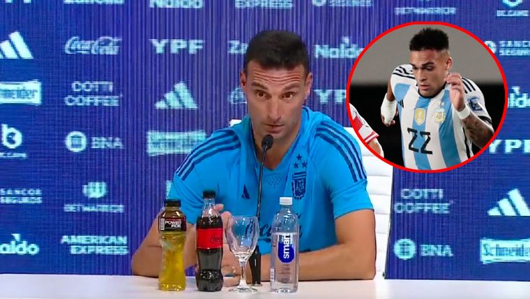 Scaloni y una fuerte banca a Lautaro Martínez en la Selección argentina Foto: Captura ESPN