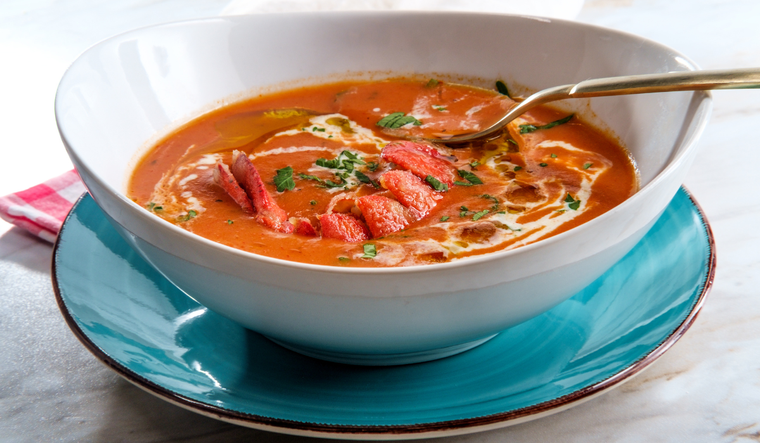 La langosta en sopa de tomate fue uno de los platos que cenó Trump en China.