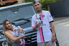 L-Gante junto a su pareja, Tamara Báez, y su hija Jamaica