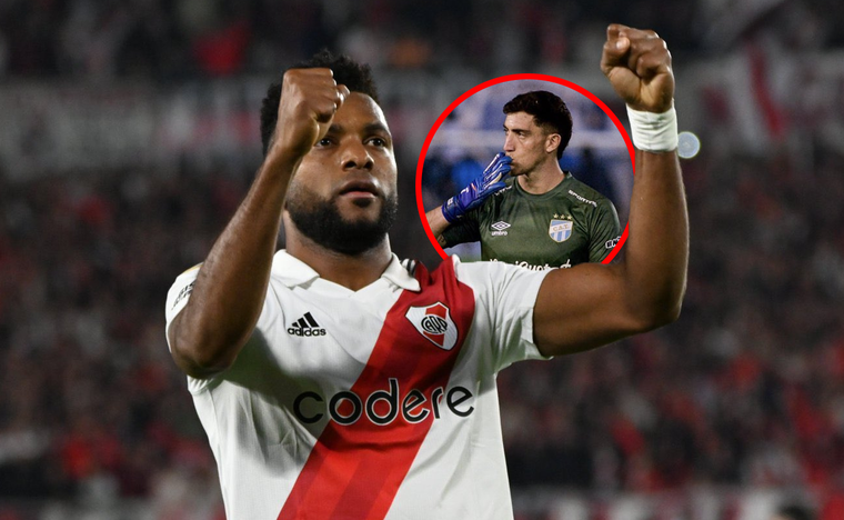 Borja gastó a Marchiori sobre el final del partido. Foto: MDZ