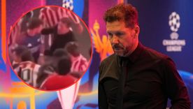 Simeone cruce con Ben White. Foto: Liga de Campeones y video MARCA