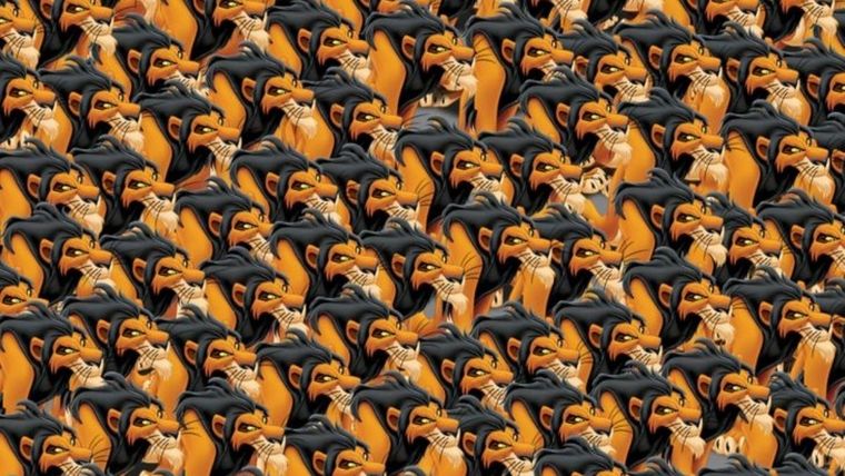 Acertijo visual, reto visual, El Rey León Pinterest