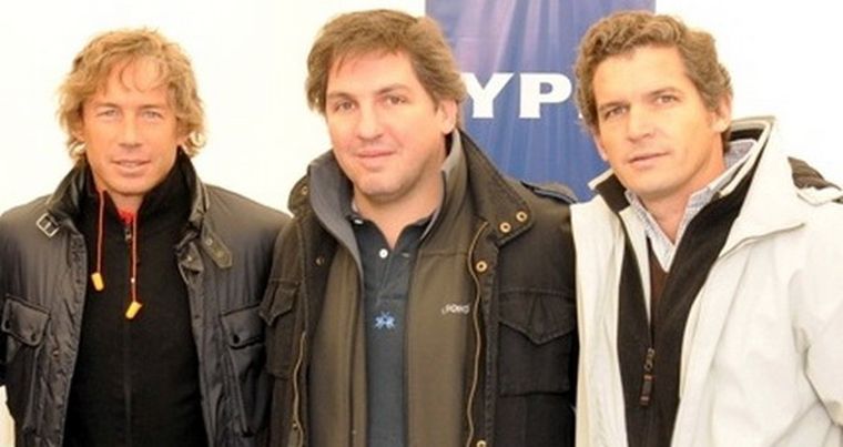 Diego Domínguez, Diego Lago -Mendoza Plaza Shopping- y Martín Rigal, tres amigos invitados al vip. Foto: Gentileza
