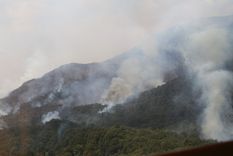 El humo emergiendo de los cerros en el Parque Nacional Nahuel Huapi Foto: X