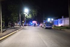 La escena en calle Victoria de Guaymallén, donde se halló el cadáver de la mujer.&nbsp;