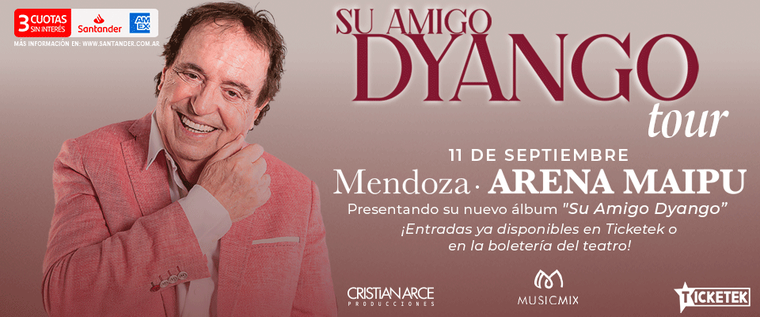 Dyango. Créditos: ticketek.com Dyango. Créditos: ticketek.com