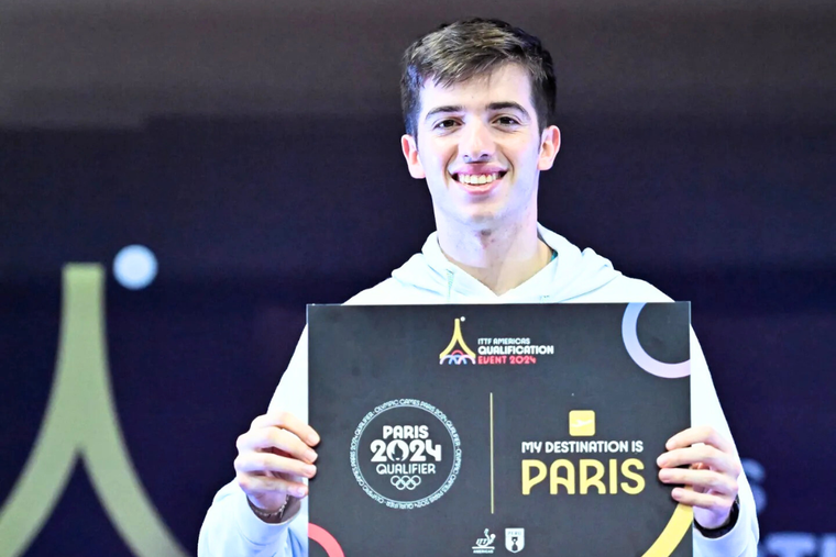 Lorenzo, el primero en clasificar. Foto: Federación Argentina de Tenis de Mesa