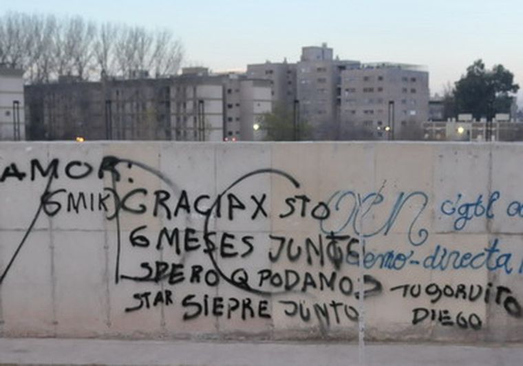 Estos grafitis en el Parque Central están firmados por Diego Salinas. Foto: Pachy Reynoso / MDZ