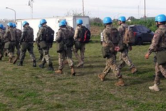 Los Cascos Azules se entrenan en Campo de Mayo.