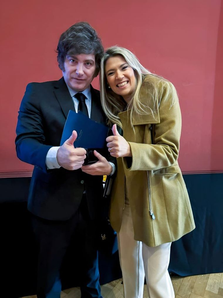La diputada nacional Nadia Márquez junto a Javier Milei. La diputada nacional Nadia Márquez junto a Javier Milei.