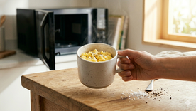 Cocinar huevos en microondas es una de las tendencias más prácticas en cocina. Foto: Gemini IA Cocinar huevos en microondas es una de las tendencias más prácticas en cocina. Foto: Gemini IA
