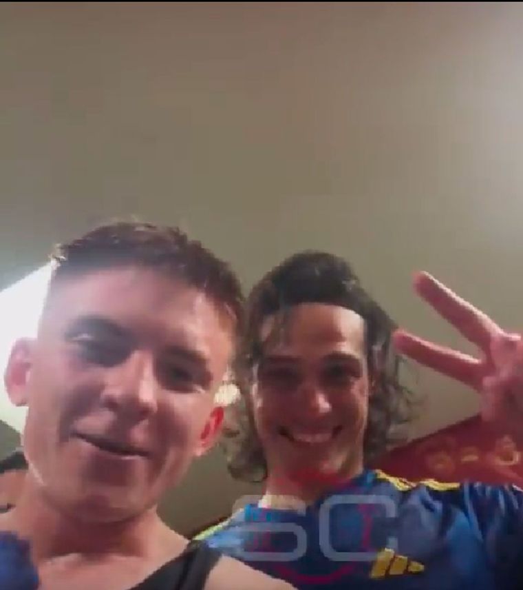 Barco, junto a Cavani, cargó a River tras la clasificación de Boca Foto: Instagram