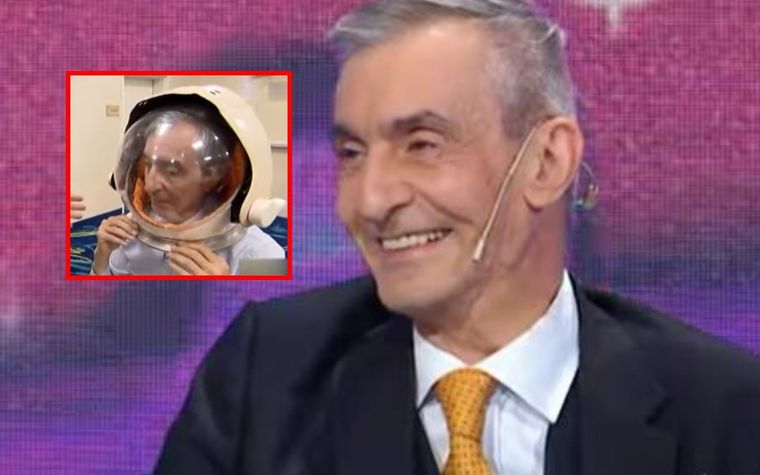 Nelson Castro El periodista recordó cuando se puso un traje de astronauta. Foto: Captura El Trece.