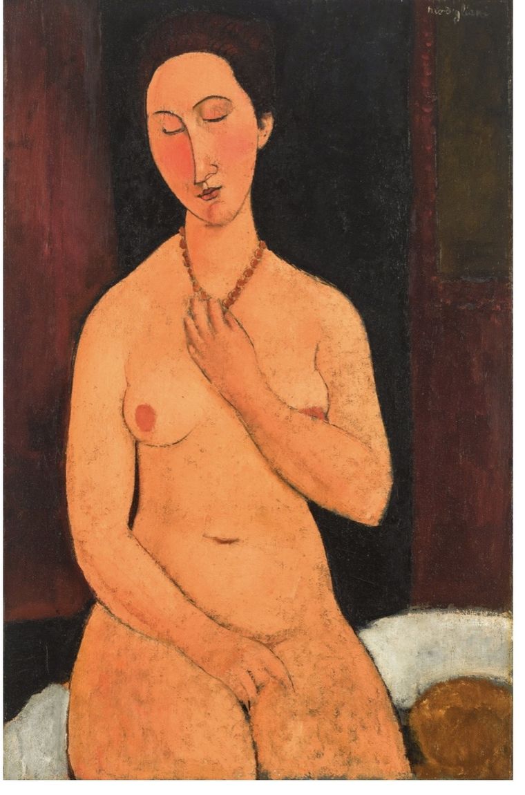 Amadeo Modigliani, “Desnudo con collar”. Amadeo Modigliani, “Desnudo con collar”.