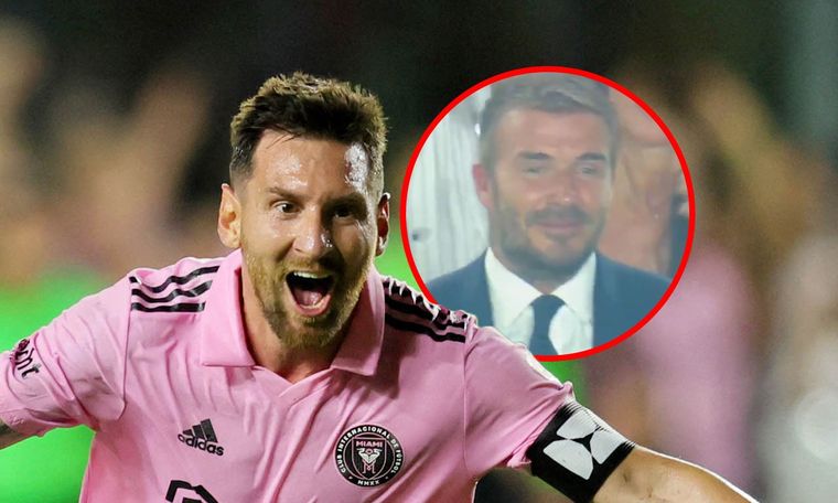 Beckham se emocionó tras el gol de Messi.