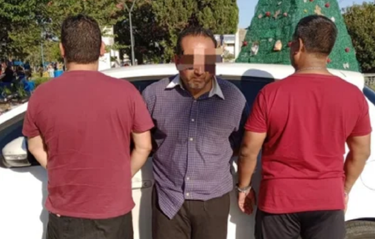 El doble femicida en su detención Foto: gentileza