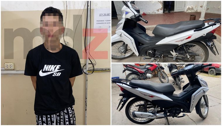 El adolescente que conducía la Honda Wave con pedido de secuestro.  Foto: MDZ.