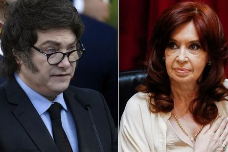 Cristina Fernández de Kirchner salió al cruce de Javier Milei luego de la corrida cambiaria que llevó al dólar cerca del techo de la banda. Cristina Fernández de Kirchner salió al cruce de Javier Milei luego de la corrida cambiaria que llevó al dólar cerca del techo de la banda.