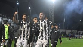 Agustín Modica, autor del tanto ante Lanús, festejando el triunfo. Agustín Modica, autor del tanto ante Lanús, festejando el triunfo.