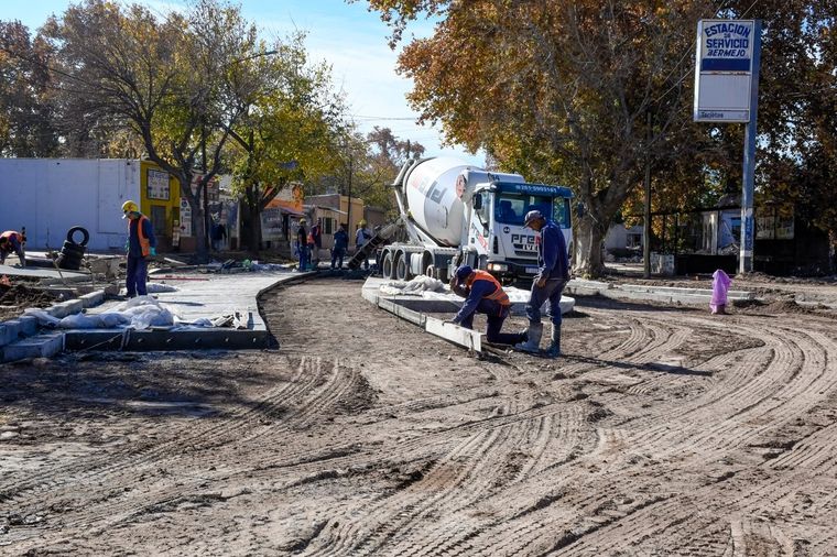Obras en la calle Mathus Hoyos de Mendoza Foto: Municipalidad Guaymallén