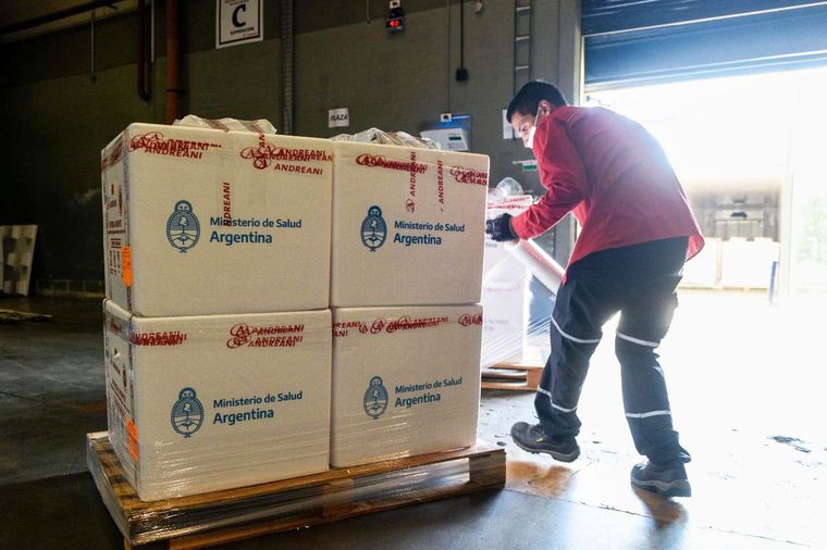 Más de un millón de vacunas serán distribuidas entre lunes y martes a todas las provincias Foto: Telam