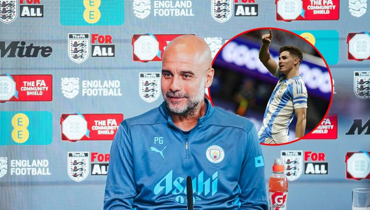 Guardiola se refirió a la salida de Julián Álvarez. Foto: Manchester City y NA