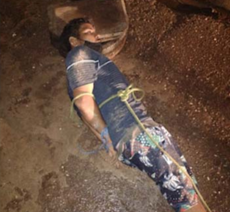 Las imágenes de una de las víctimas del Comando Vermelho y sus formas de tortura. Las imágenes de una de las víctimas del Comando Vermelho y sus formas de tortura.