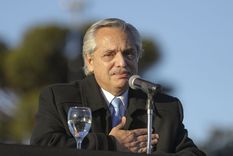 La imagen de Alberto Fernández está desdibujada. Foto: Télam La imagen de Alberto Fernández está desdibujada. Foto: Télam