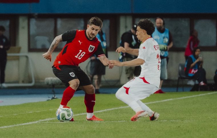Con un hombre menos desde los 37 del primer tiempo, Austria venció a Túnez con un gol de Sabitzer.&nbsp;