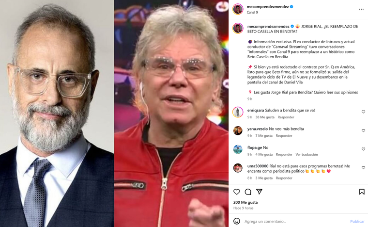 Jorge Rial, el conductor que reemplazaría a Beto Casella en Bendita. Jorge Rial, el conductor que reemplazaría a Beto Casella en Bendita.